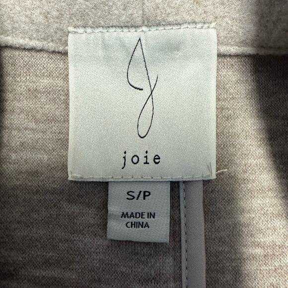 Joie Light Tan Open Front Long Line Fleece Cardigan Duster with Pockets Size S - Picture 4 of 7